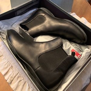 Prada Black Leather Chelsea Boots